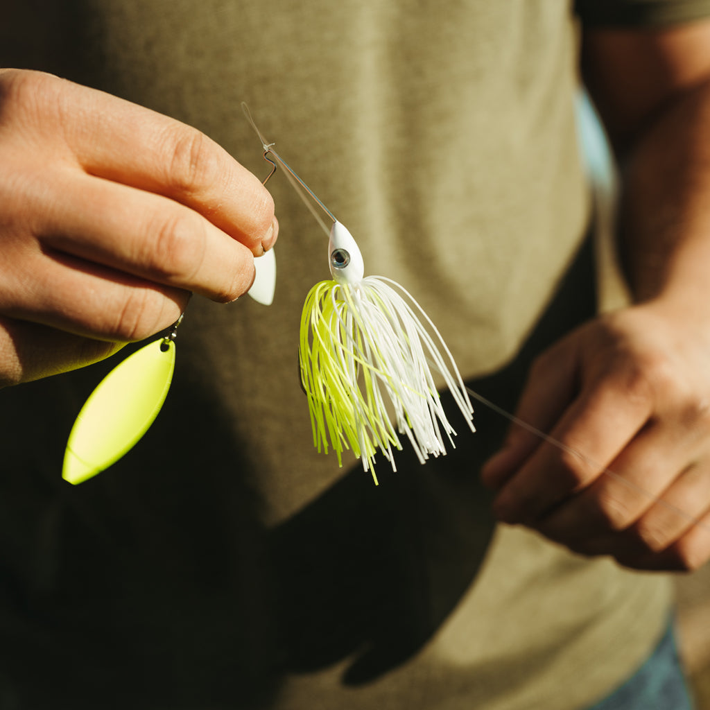 Premium Photo  Set of fishing lures with a triple hook spinner baits for  bass