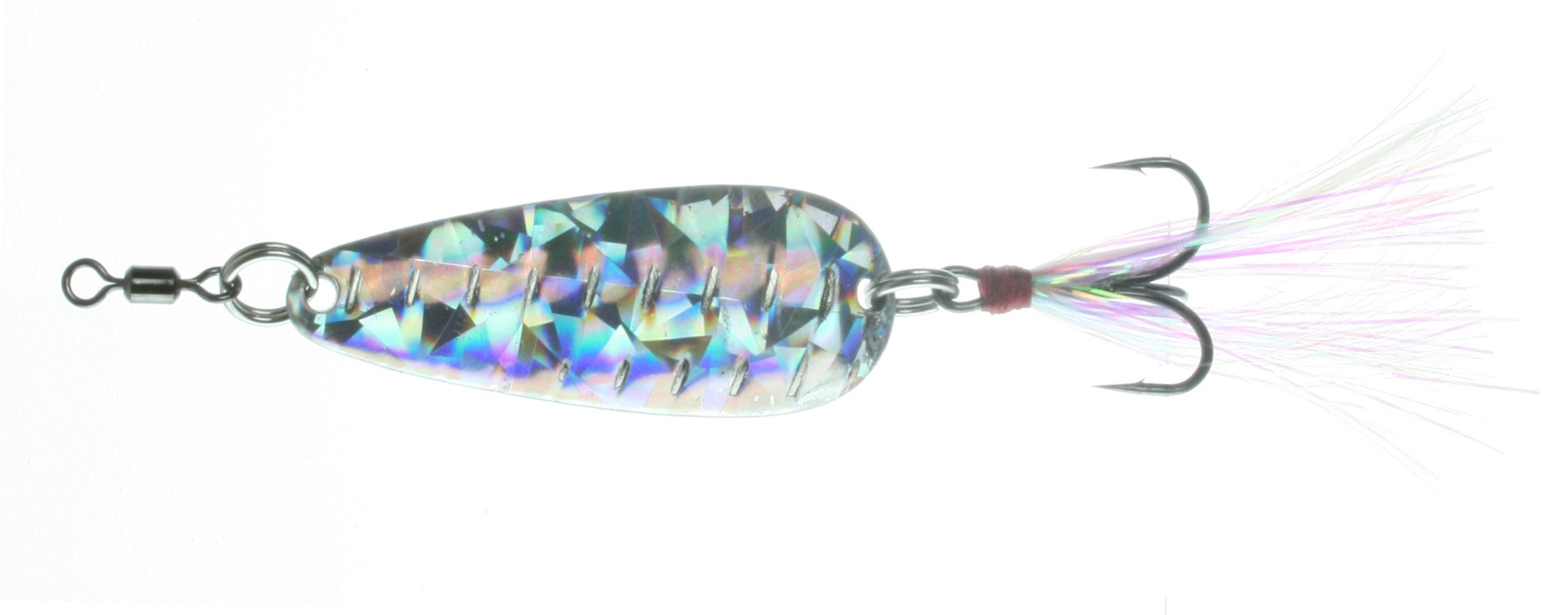 Nichols Lures Lake Fork Flutter Spoon, 5, 1 18 Oz Shattered Glass Silver  FS1-118